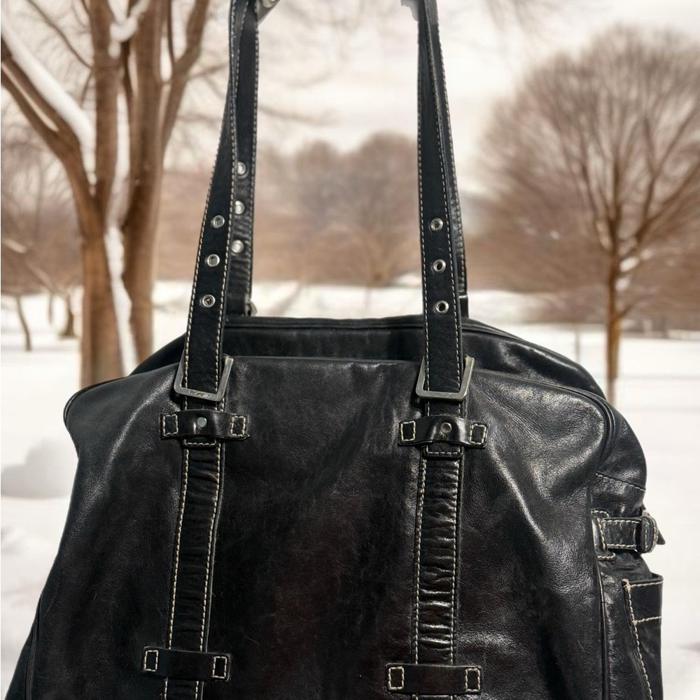 Black Leather Tote Bag